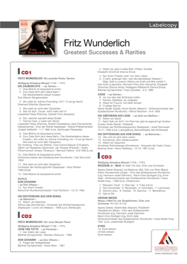 Fritz Wunderlich Greatest Successes & Rarities