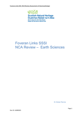 Foveran Links SSSI NCA Review – Earth Sciences