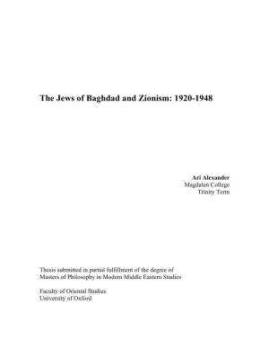 The Jews of Baghdad and Zionism: 1920-1948