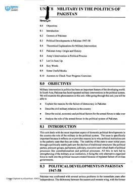 8 Military in the Politics of Pakistan