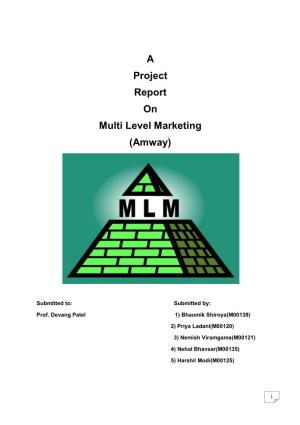 A Project Report on Multi Level Marketing (Amway)
