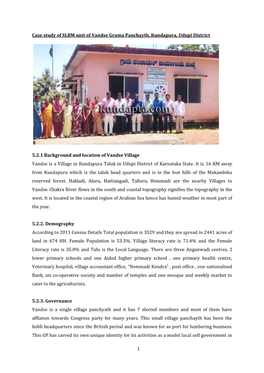 1 Case Study of SLRM Unit of Vandse Grama Panchayth, Kundapura
