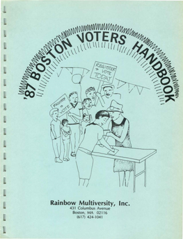 Boston Voters Handbook, a Publication by Rainbow Multidiversity