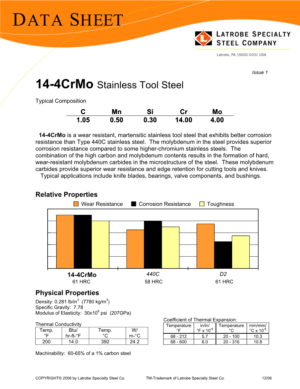 14-4Crmo Stainless Tool Steel