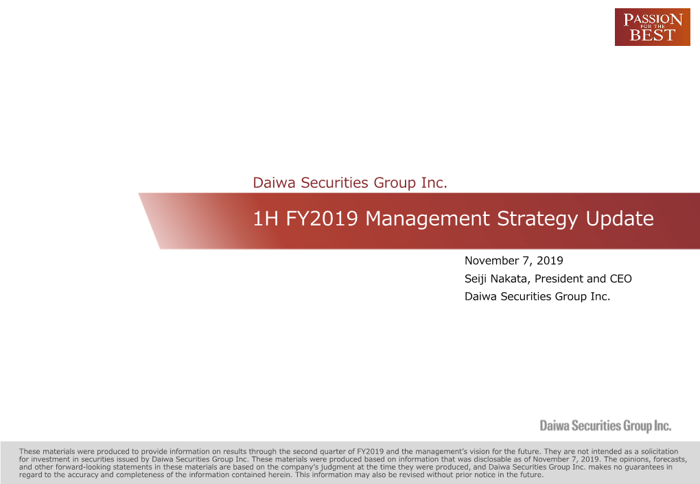 Daiwa Securities Group Inc
