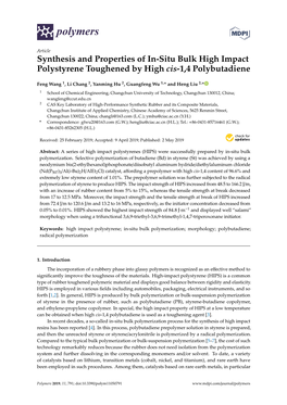 Synthesis and Properties of In-Situ Bulk High Impact Polystyrene Toughened by High Cis-1,4 Polybutadiene