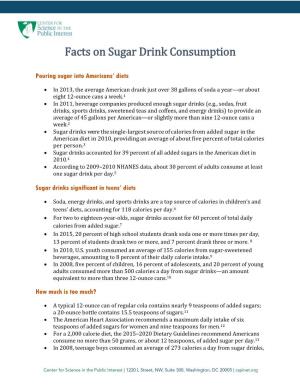Facts on Sugar Drink Consumption