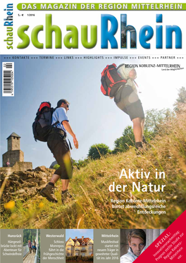 Aktiv in Der Natur Region Koblenz-Mittelrhein Bietet Abwechslungsreiche Entdeckungen