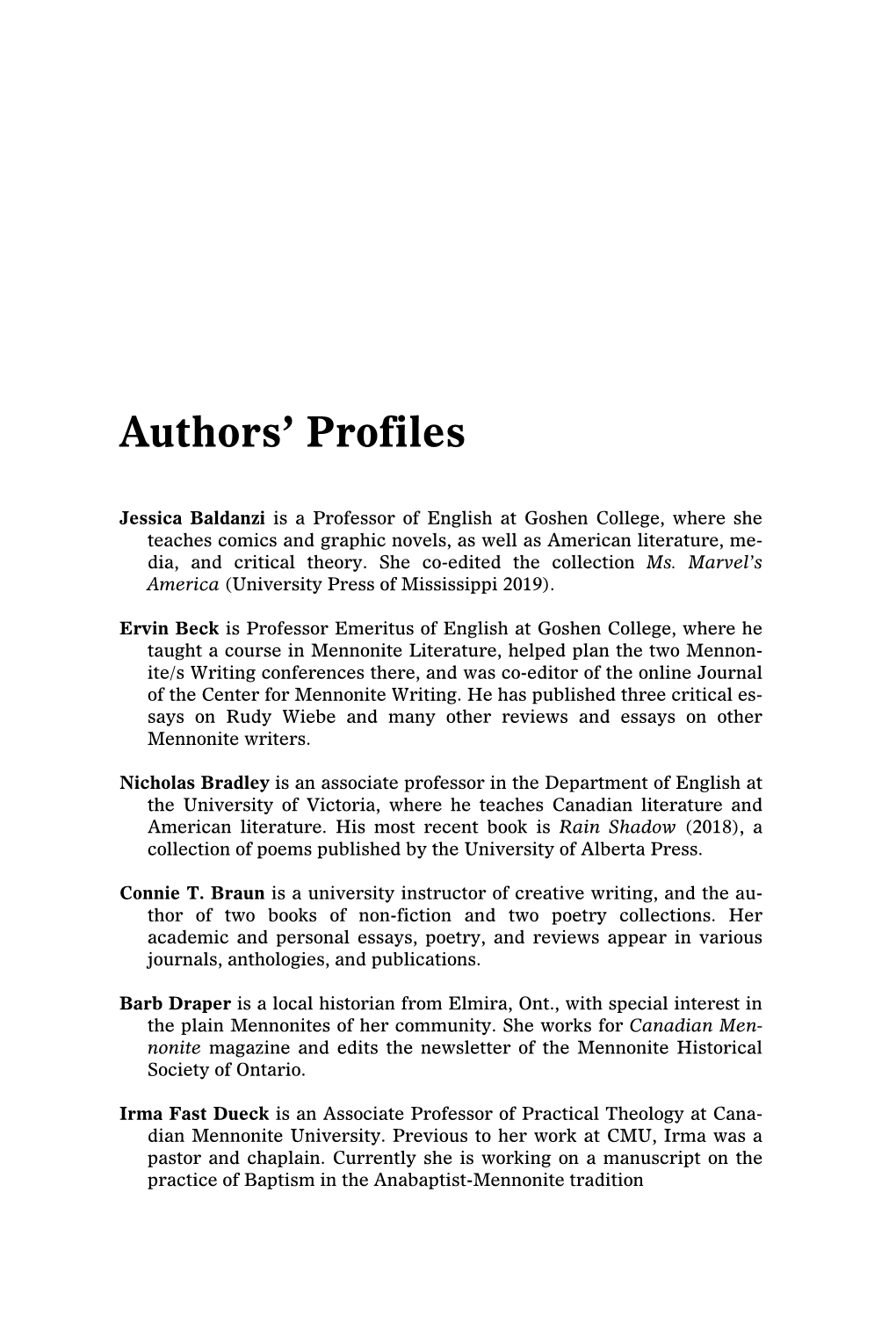 Authors' Profiles