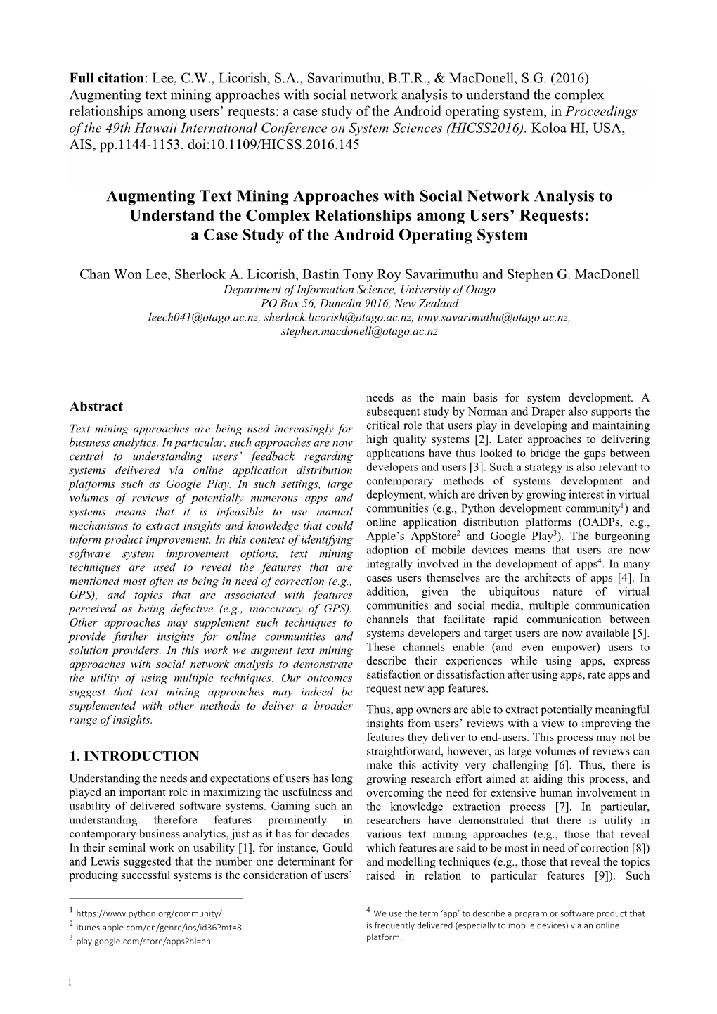 Augmenting Text Mining Approaches with Social Network Analysis