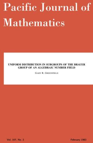 Uniform Distribution in Subgroups of the Brauer Group of an Algebraic Number Field