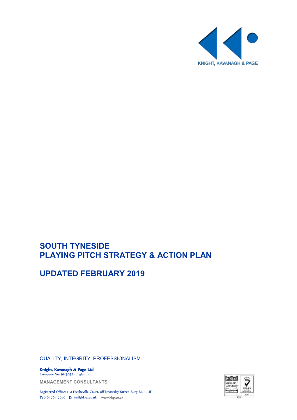 South Tyneside Playing Pitch Strategy & Action Plan Updated February 2019