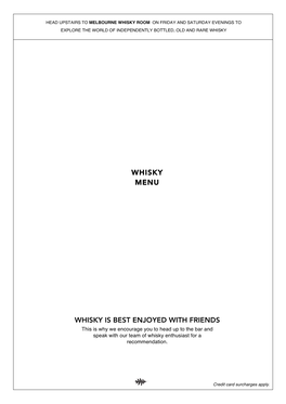 WA Whisky Menu 02-09-19