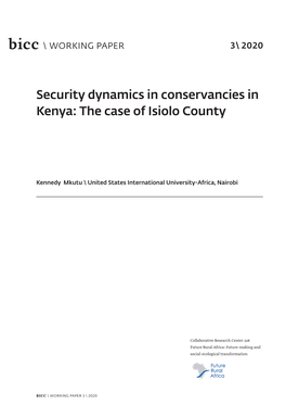 Security Dynamics in Conservancies in Kenya: the Case of Isiolo County