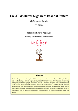 The ATLAS Barrel Alignment Readout System Reference Guide 2Nd Edition