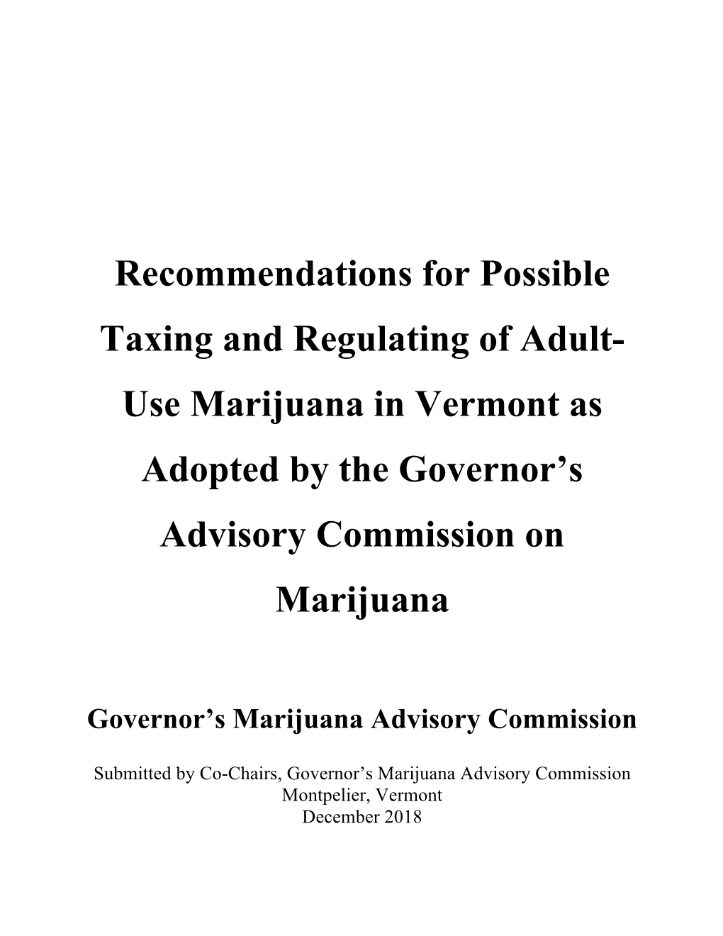 Commission Adoption of Tax and Regulate