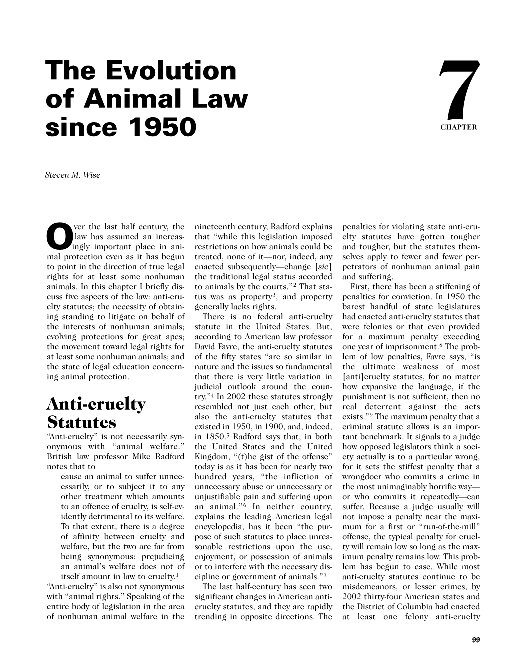 The Evolution of Animal Law Since 1950 7CHAPTER