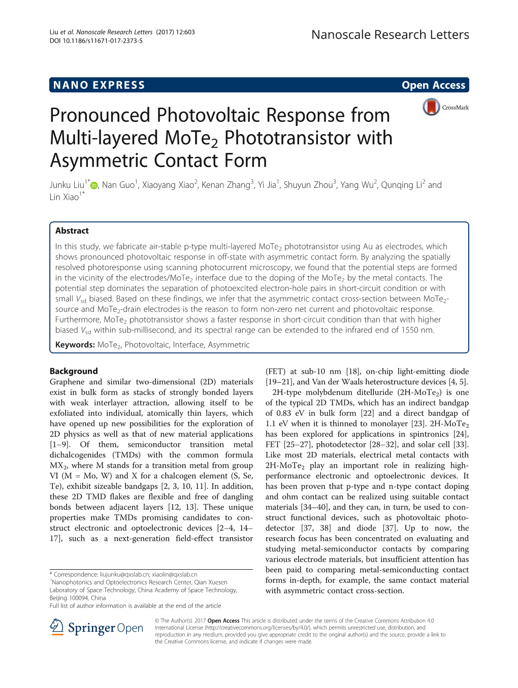 Pronounced Photovoltaic Response from Multi-Layered Mote2