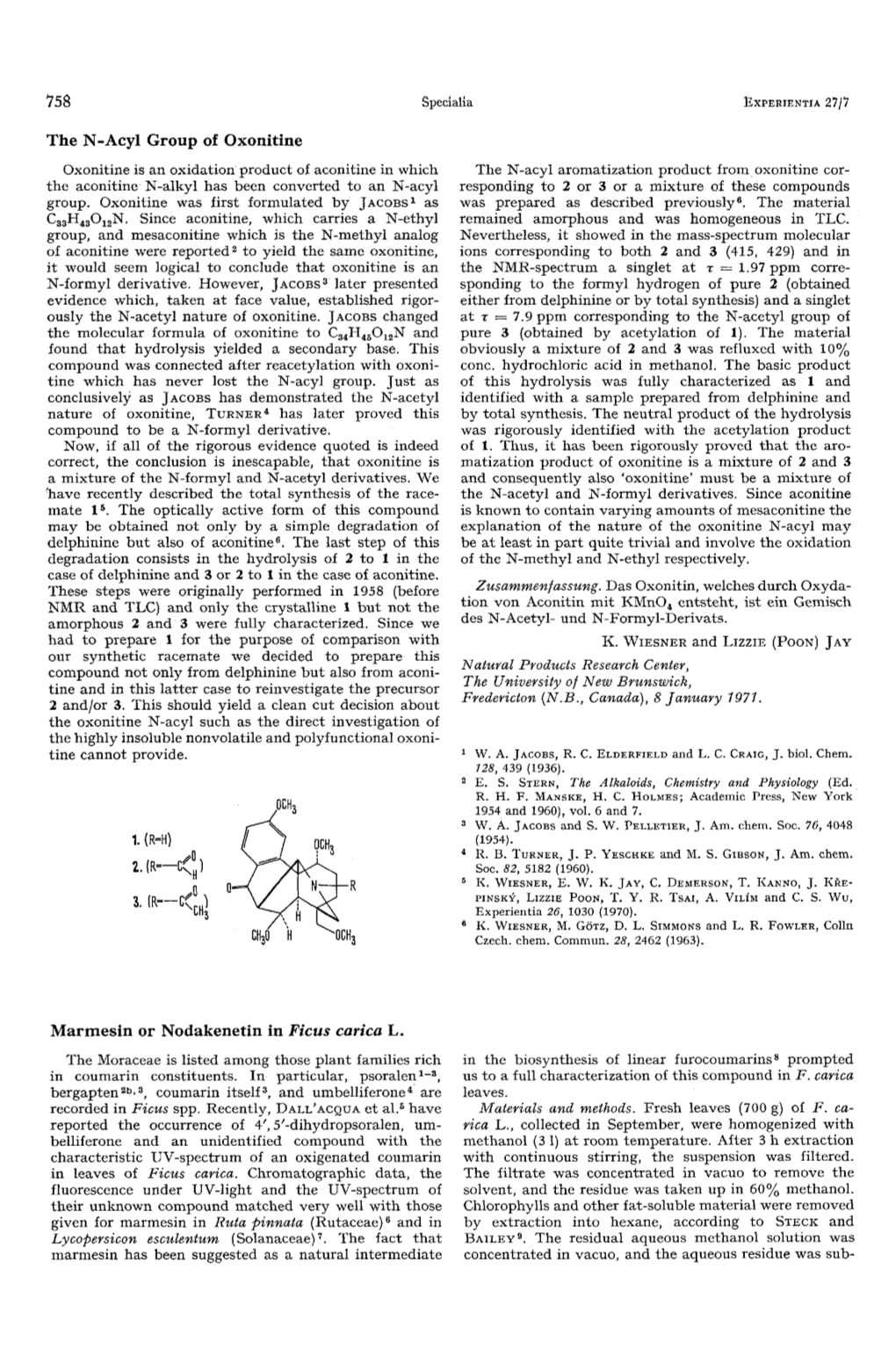 The N-Acyl Group of Oxonitine