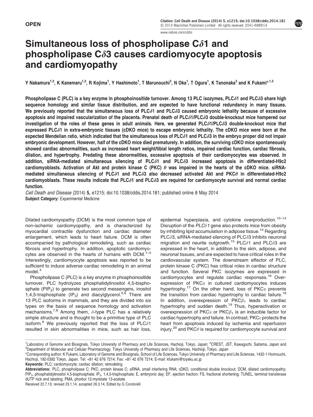 3 Causes Cardiomyocyte Apoptosis and Cardiomyopathy