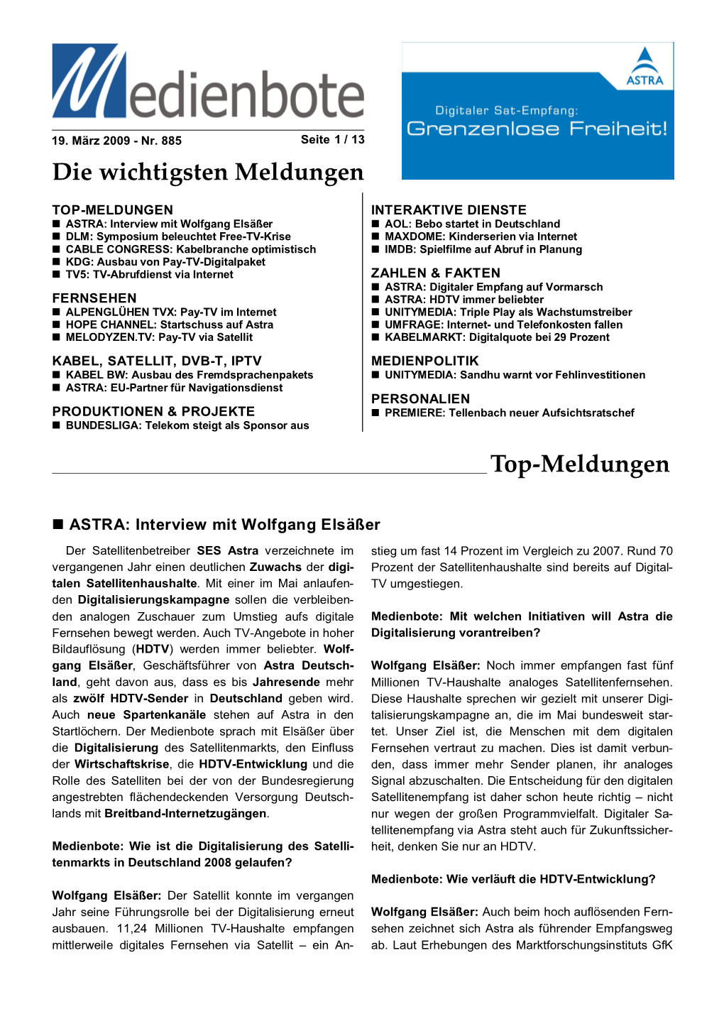 Die Wichtigsten Meldungen Top-Meldungen