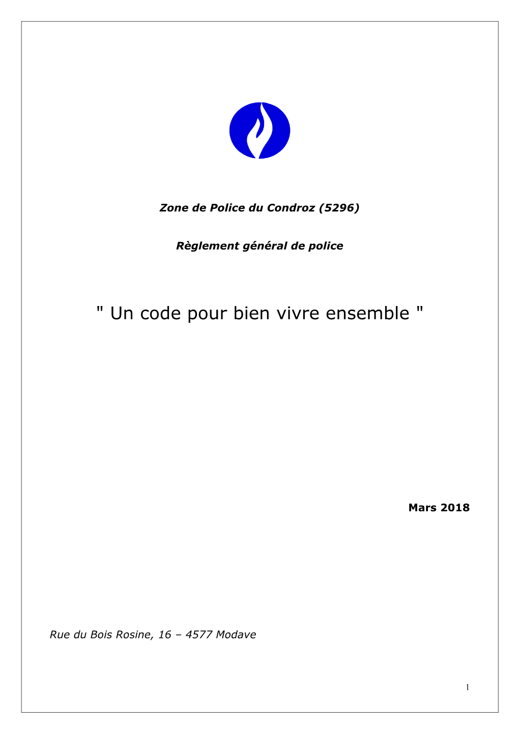 Règlement Général De Police Mars 2018.Pdf