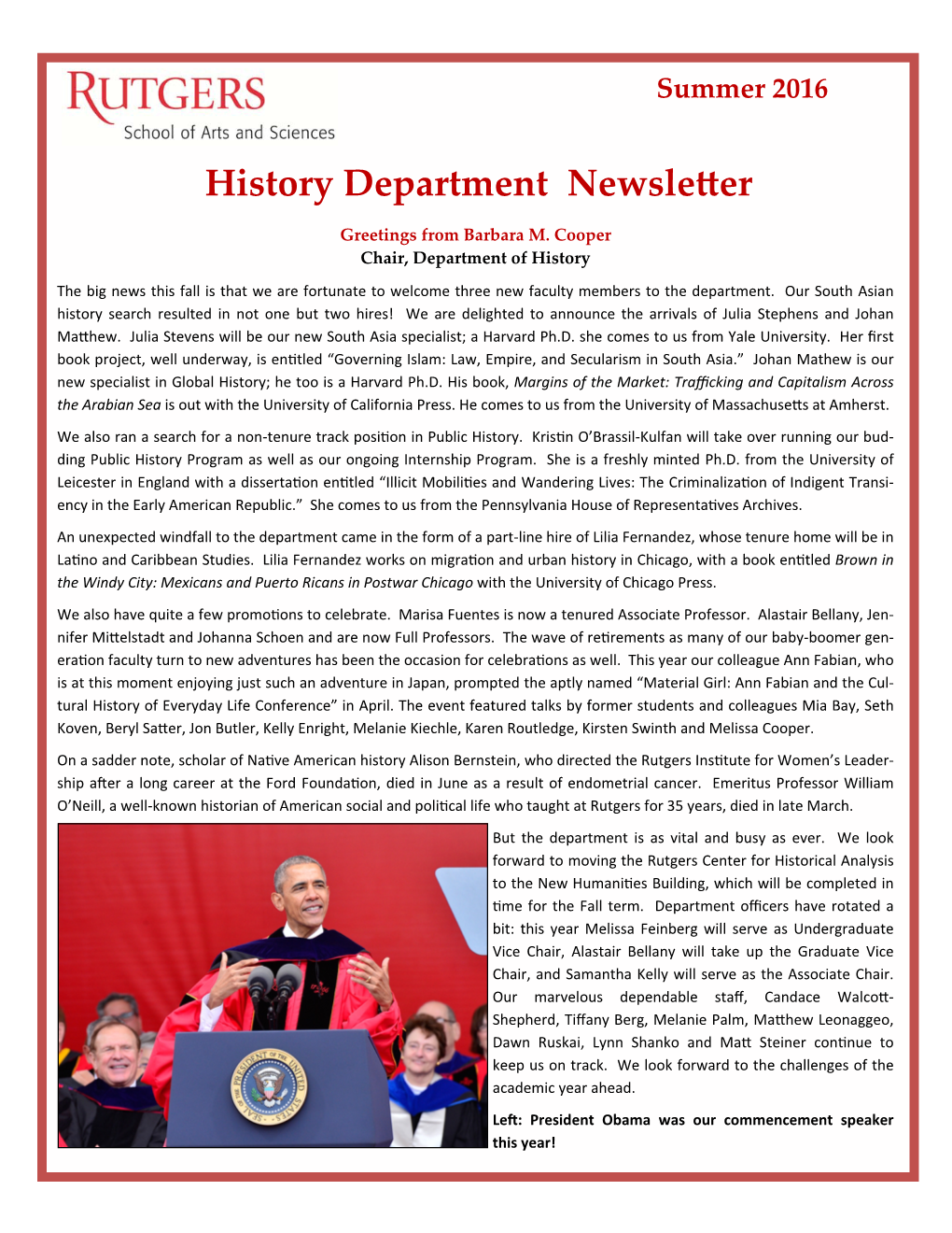 FINAL Summer 2016 History Newsletter.Pub