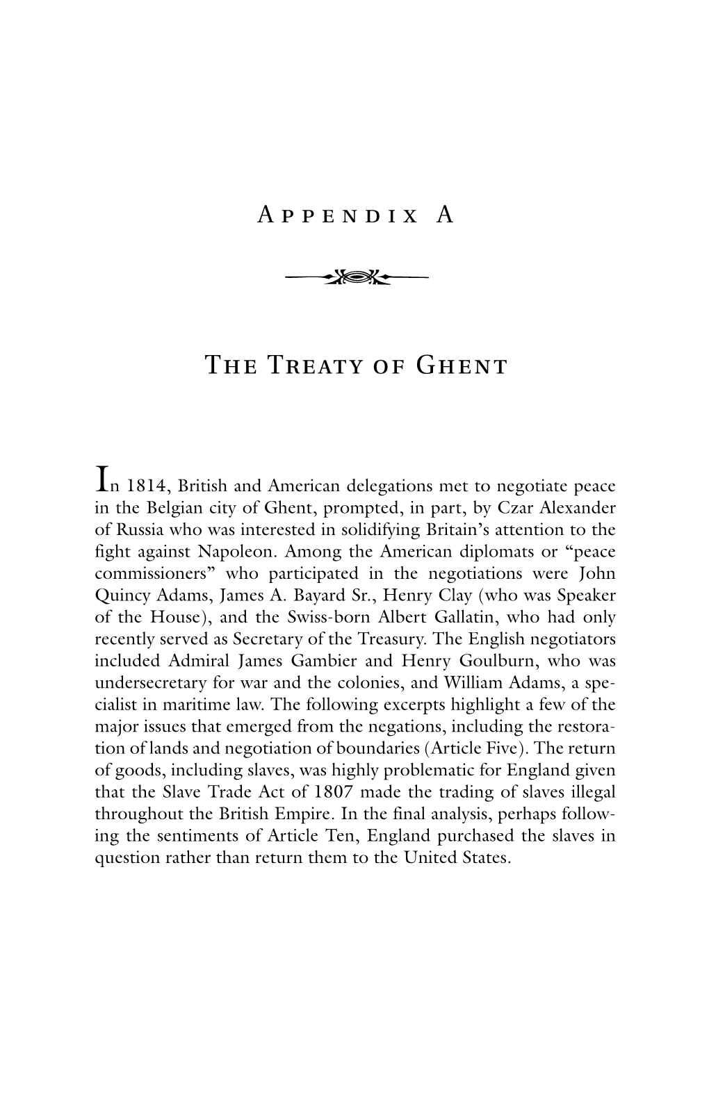 The Treaty of Ghent