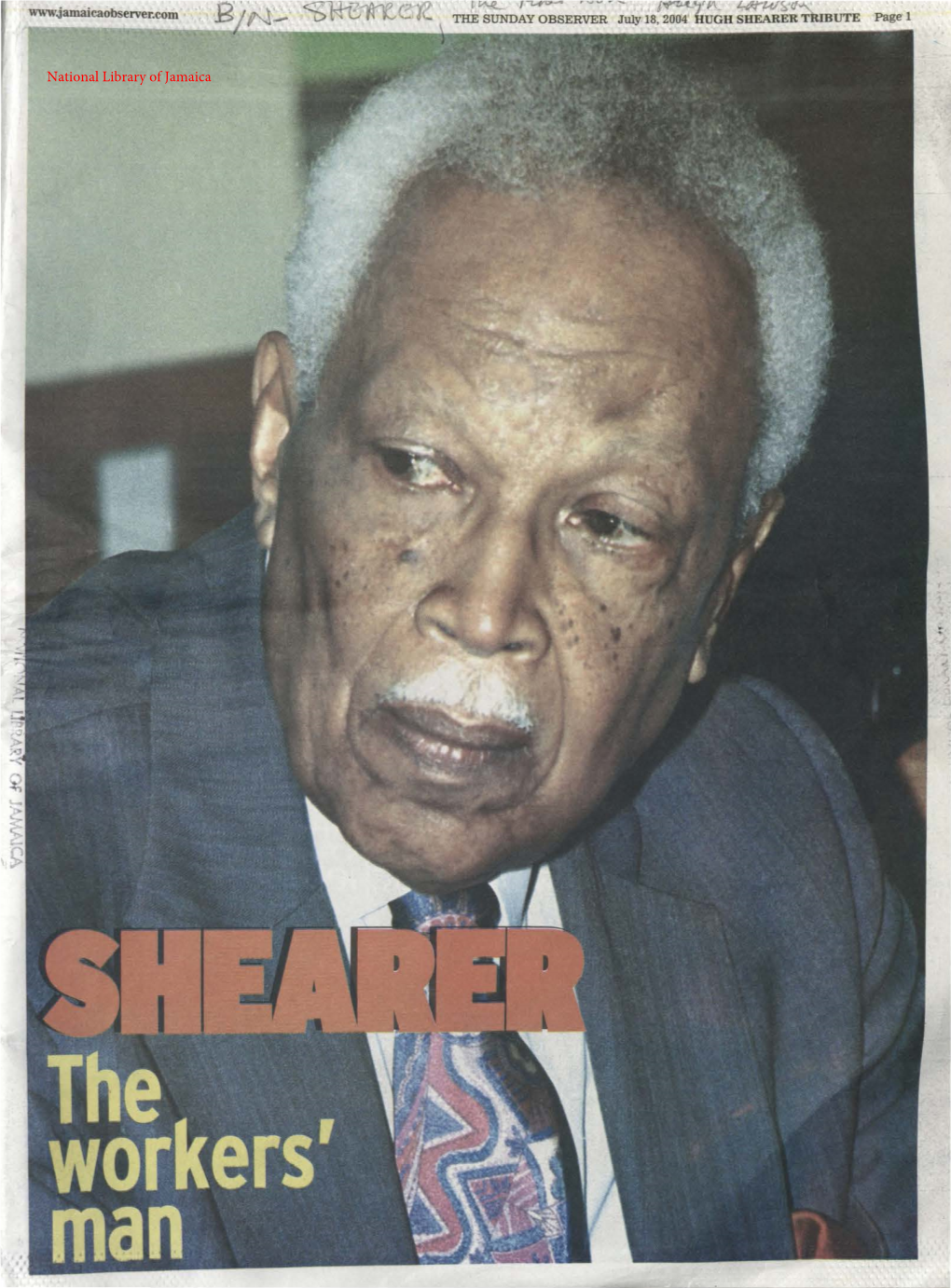 Shearer As It Lay in State Inside the Vere Technical High SHEARER School Auditorium in the Parish on July 14