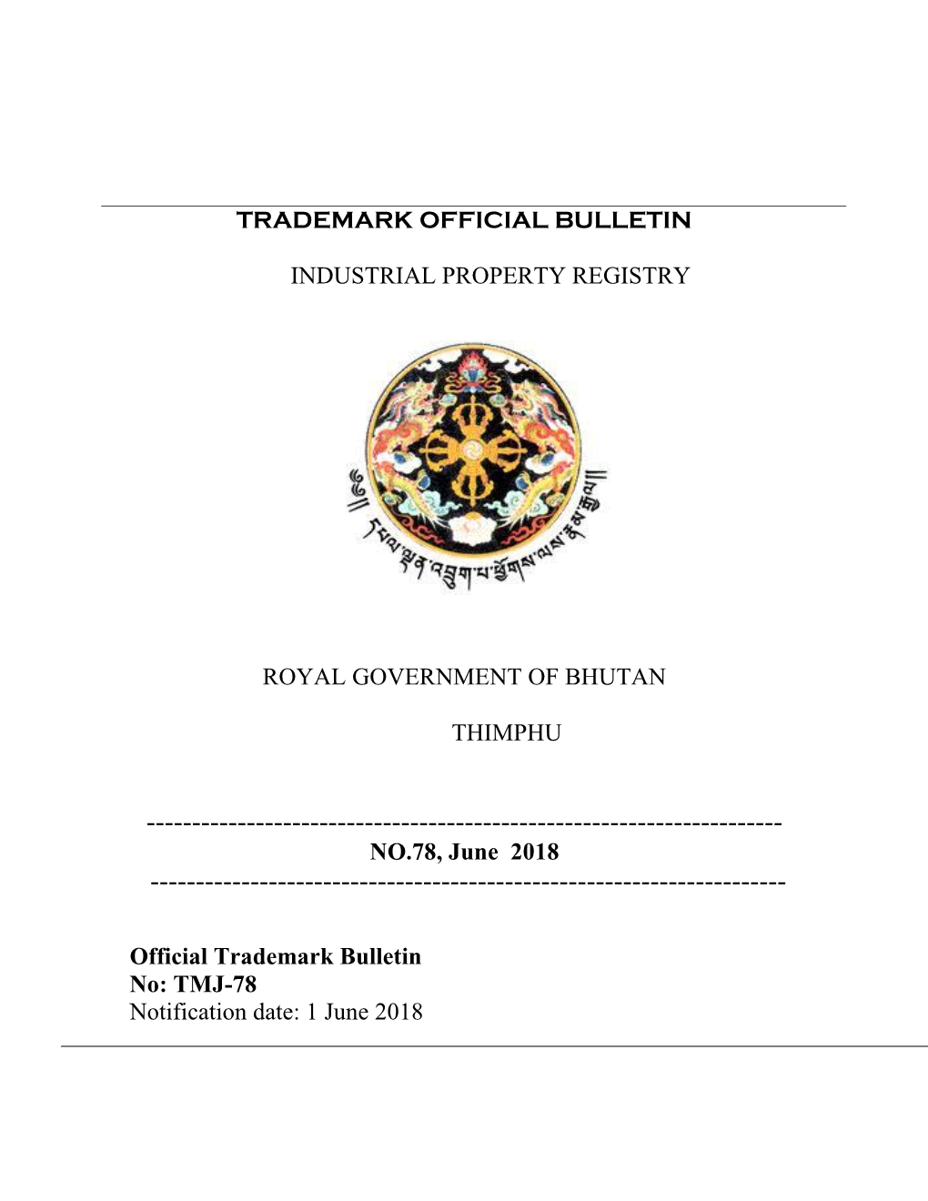 Trademark Official Bulletin Industrial Property Registry Royal