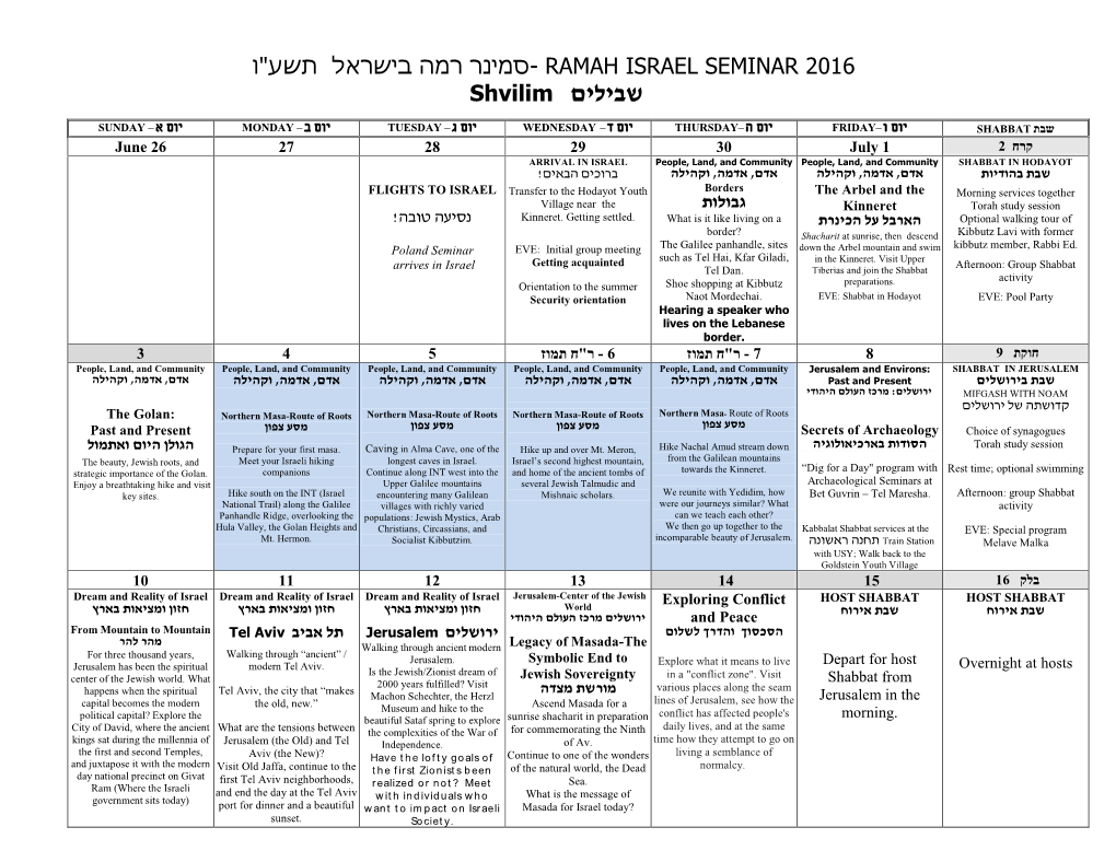 סמינר רמה בישראל תשס"ח Ramah Israel Seminar 2008