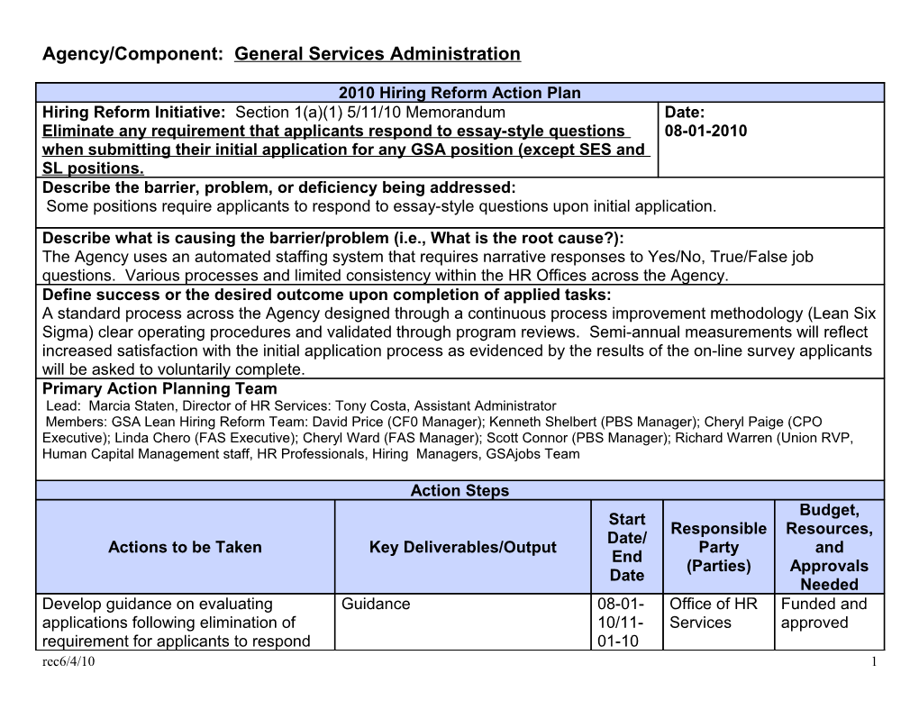 Agency/Component: General Services Administration