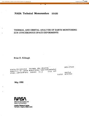 NASA Techn/Cal Memorandum 101630