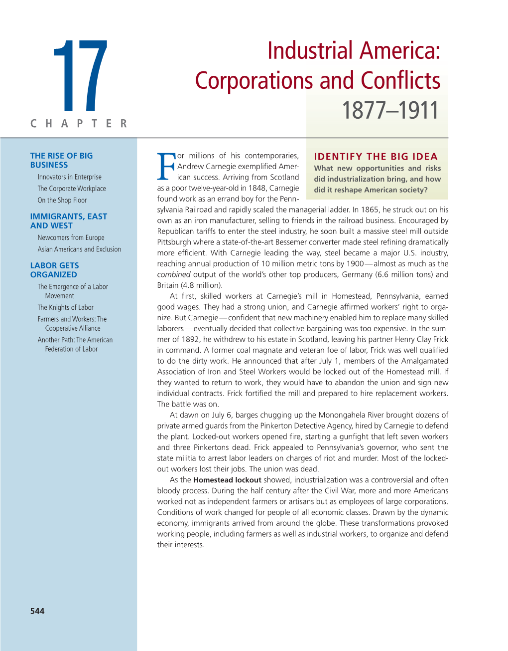 Industrial America: Corporations and Conflicts 1877–1911