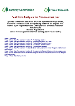 Pest Risk Analysis for Dendrolimus Pini