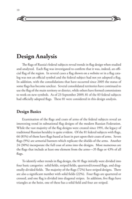 Design Analysis the Flags of Russia’S Federal Subjects Reveal Trends in Flag Design When Studied and Analyzed