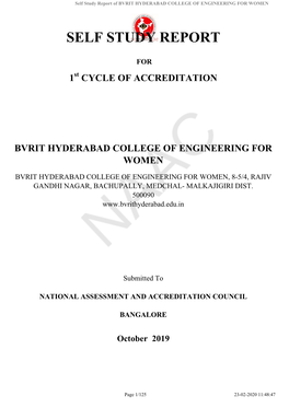 Self Study Report of BVRIT HYDERABAD COLLEGE of ENGINEERING for WOMEN
