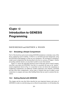 Introduction to GENESIS Programming