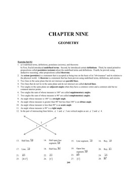 Chapter Nine Geometry