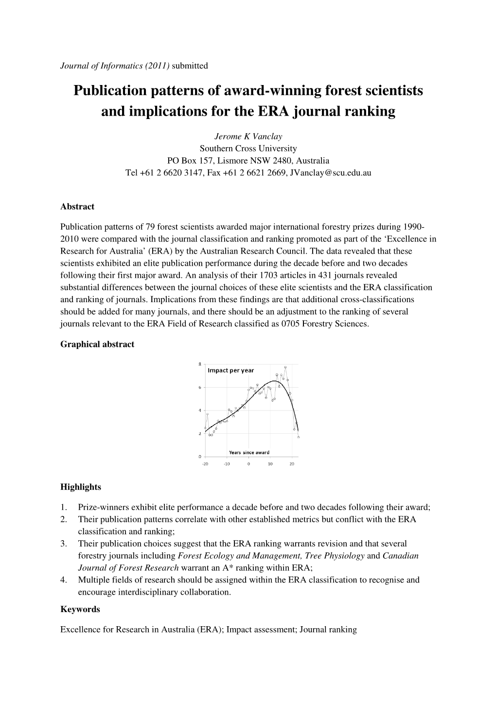 Forest Scientists Journal Ranking