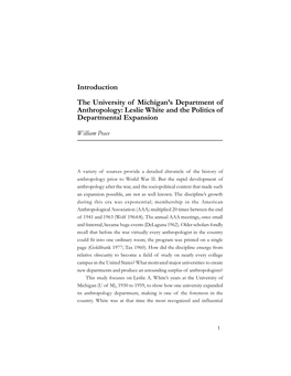 Introduction the University of Michigan's Department Of
