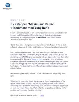 Maximum" Remix Tillsammans Med Yxng Bane