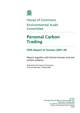 Personal Carbon Trading