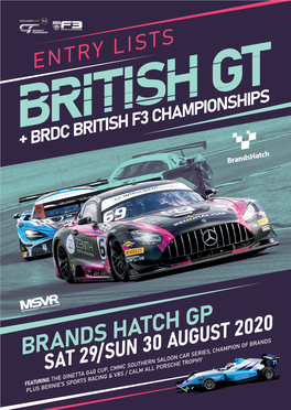 Brands Hatch Gp Sat 29/Sun 30 August 2020