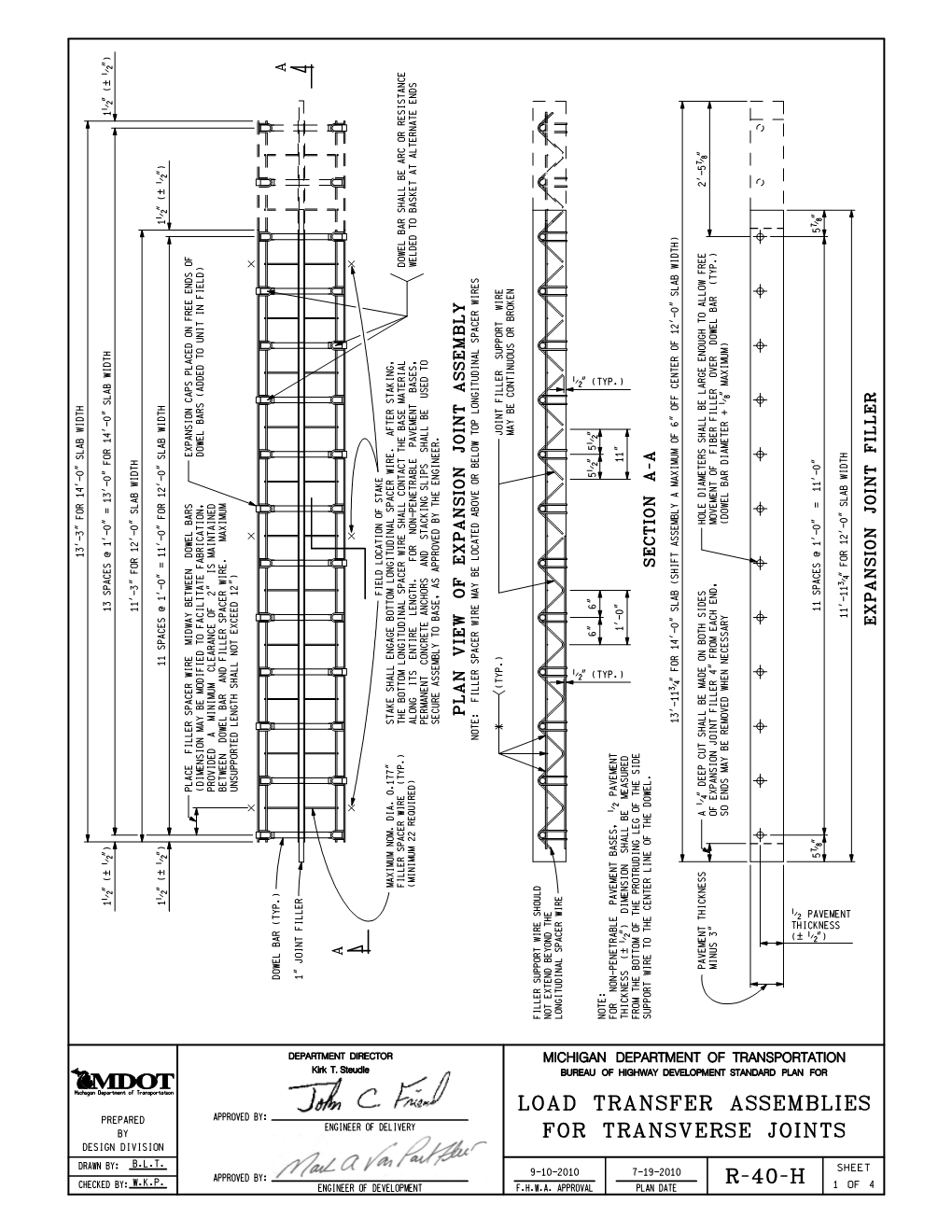 Load Transfer Assemblies for Transverse Joints R-40-H