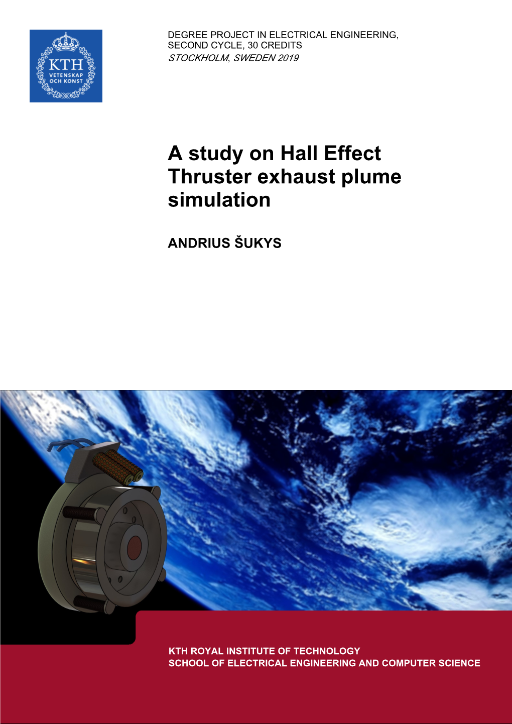 A Study On Hall Effect Thruster Exhaust Plume Simulation - DocsLib