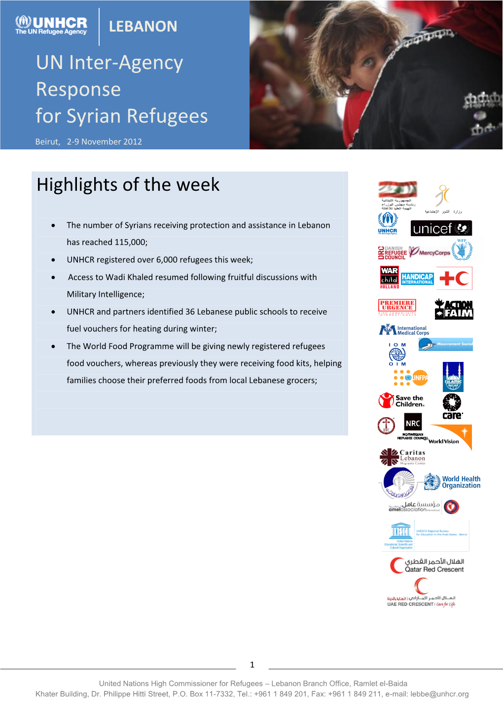 UN Inter-Agency Response for Syrian Refugees