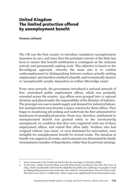 United Kingdom the Limited Protection Offered by Unemployment Benefit