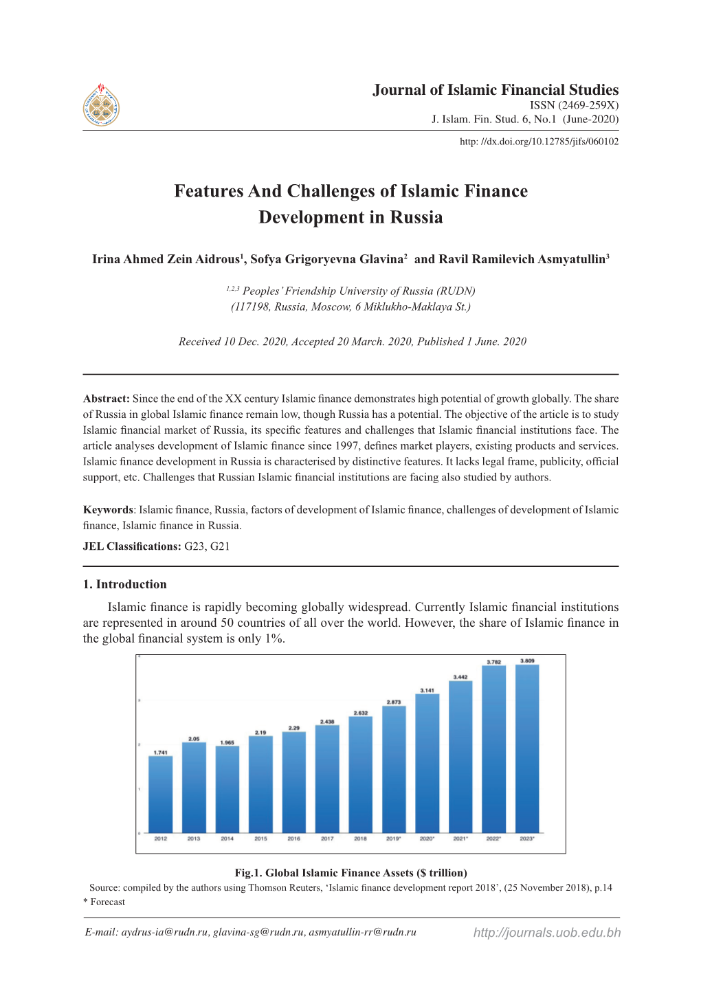 Features and Challenges of Islamic Finance Development in Russia