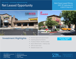 Net Leased Opportunity 9,837 SF Fuddruckers & 1740-1750 TRAVIS BOULEVARD – FAIRFIELD, CA 4,530 SF Chick-Fil-A